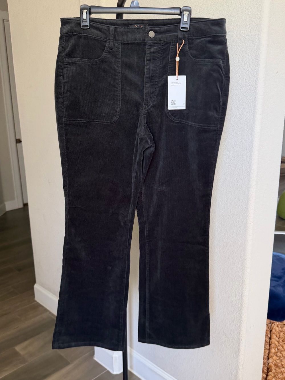 Quince Black Stretch Corduroy Flare Pants 14
